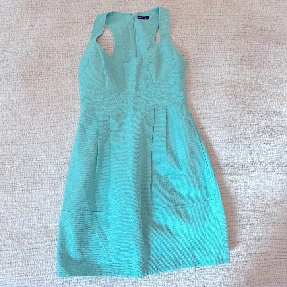 💙 Nanette Lepore Textured Basketweave Tiffany and Co Blue Dress size XS